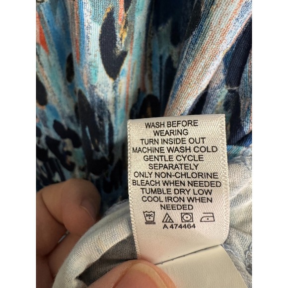 Logo Blue/Multi Colored Short Sleeve Top Woman‎ Size L - Picture 6 of 6